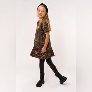 The New Kids' Panya Animal Print 100% Cotton Denim Dress Girls Size 8 NWT 🐯